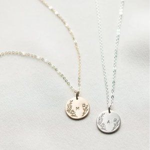 Floral Letter N Dainty Minimalist Stylish Engraved Boho Custom Gift Neck…